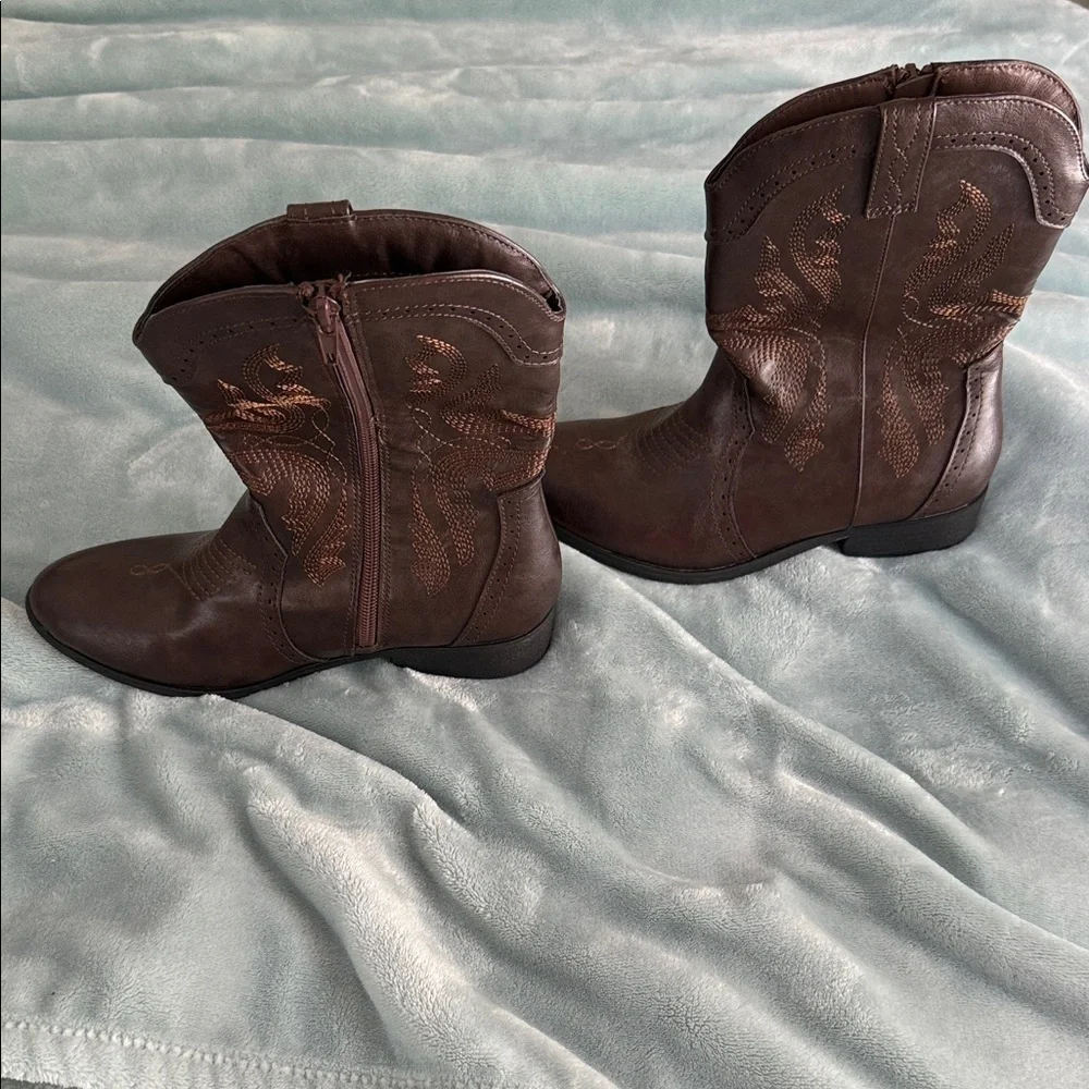Dream Pairs Brown Kids Cowboy Boots